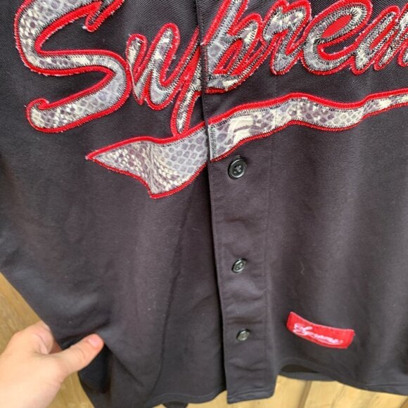 2017 Supreme Snake Script Logo Baseball Jersey Black Small - Picture 10 of 10